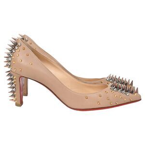 Christian Louboutin Goldopump 70 Spike Pointed Pumps in Beige Nappa Leather